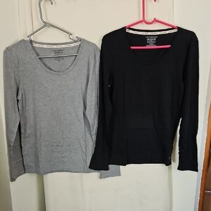 Lucky Brand Women's Gray and Black Long Sleeve Set